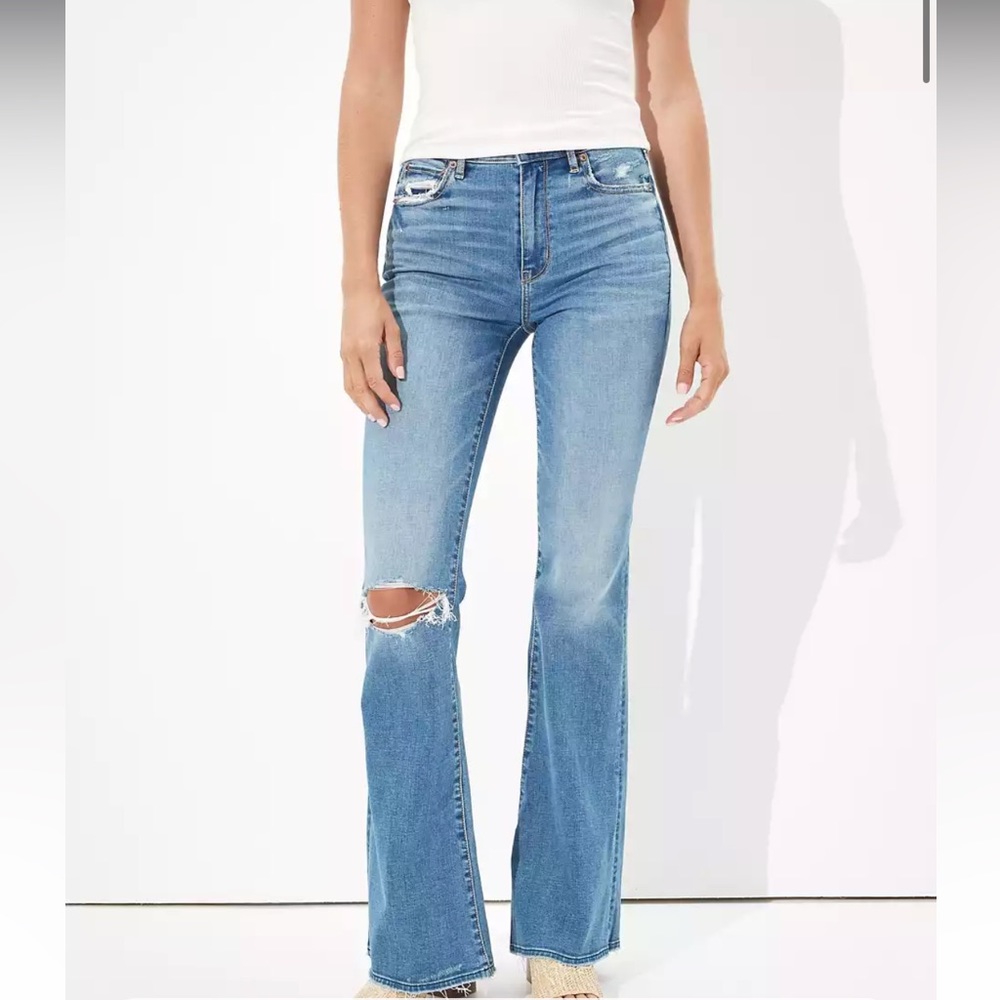 Super high rise flare jean